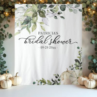Greenery Pumpkin Fall Bridal Shower Backdrop