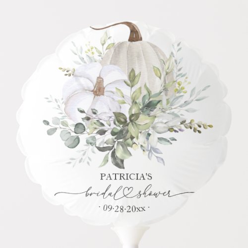 Greenery Pumpkin Fall Bridal Shower Balloon