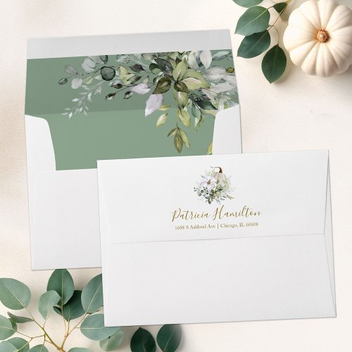 Greenery Pumpkin Fall Bridal Shower Envelope