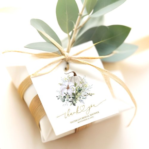 Greenery Pumpkin Fall Bridal Shower Favor Gift Tag