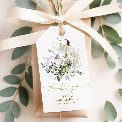 Greenery Pumpkin Fall Bridal Shower Favor Gift Tag