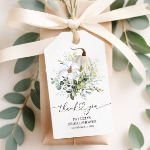 Greenery Pumpkin Fall Bridal Shower Favor Gift Tags