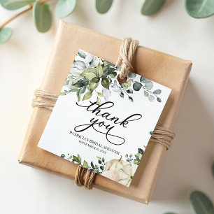 Greenery Pumpkin Fall Bridal Shower Favor Tags