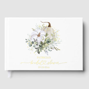 Greenery Pumpkin Fall Bridal Shower Foil Guest Book