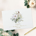 Greenery Pumpkin Fall Bridal Shower Guest Book<br><div class="desc">Delicate watercolor greenery fall-themed bridal shower guest book. Easy to personalize with your details. Please get in touch with me via chat if you have questions about the artwork or need customization. PLEASE NOTE: For assistance on orders,  shipping,  product information,  etc.,  contact Zazzle Customer Care directly https://help.zazzle.com/hc/en-us/articles/221463567-How-Do-I-Contact-Zazzle-Customer-Support-.</div>