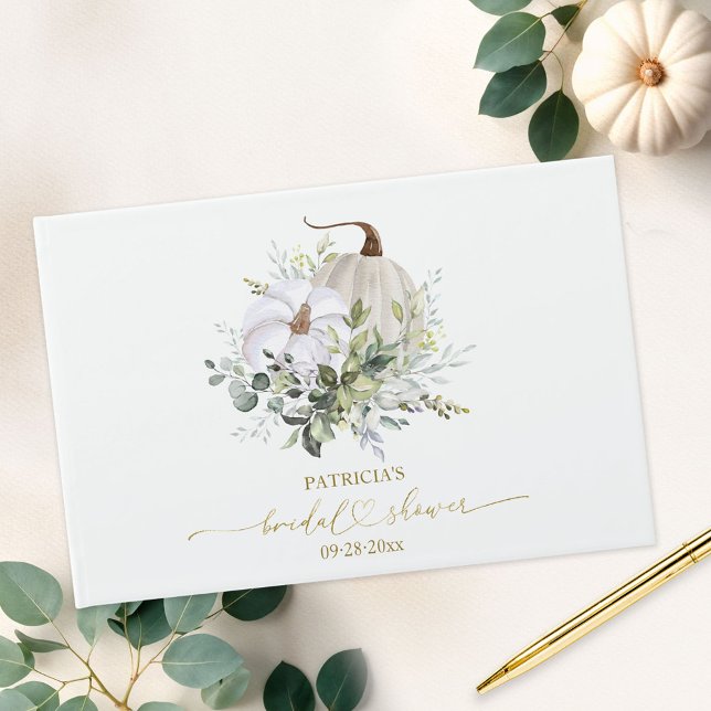 Greenery Pumpkin Fall Bridal Shower Guest Book (Creator Uploaded)