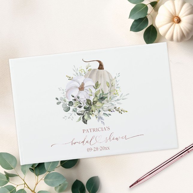Greenery Pumpkin Fall Bridal Shower Guest Book (Creator Uploaded)