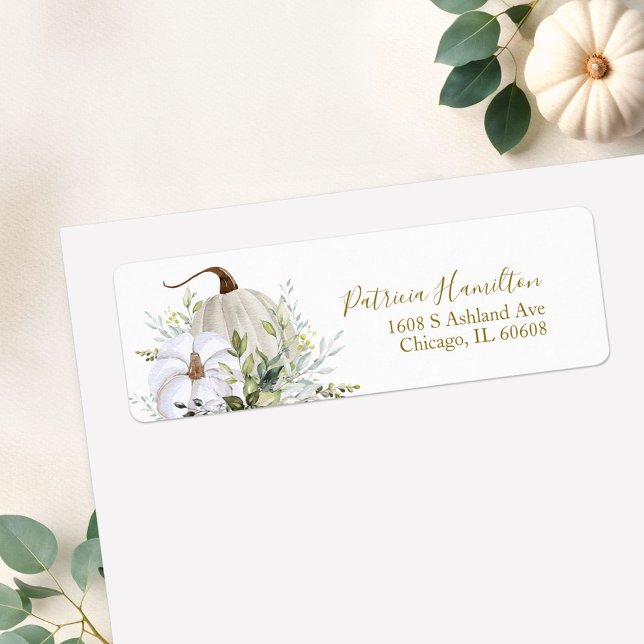 Greenery Pumpkin Fall Bridal Shower Label (Creator Uploaded)