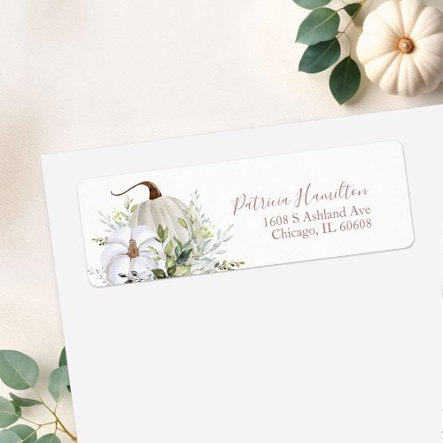 Greenery Pumpkin Fall Bridal Shower Label