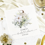 Greenery Pumpkin Fall Bridal Shower Napkins<br><div class="desc">Delicate watercolor greenery fall-themed bridal shower napkins. Easy to personalize with your details. Please get in touch with me via chat if you have questions about the artwork or need customization. PLEASE NOTE: For assistance on orders,  shipping,  product information,  etc.,  contact Zazzle Customer Care directly https://help.zazzle.com/hc/en-us/articles/221463567-How-Do-I-Contact-Zazzle-Customer-Support-.</div>
