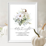 Greenery Pumpkin Fall Date Night Jar Sign<br><div class="desc">Delicate watercolor greenery fall bridal shower date night ideas sign. Easy to personalize with your details. Please get in touch with me via chat if you have questions about the artwork or need customization. PLEASE NOTE: For assistance on orders,  shipping,  product information,  etc.,  contact Zazzle Customer Care directly https://help.zazzle.com/hc/en-us/articles/221463567-How-Do-I-Contact-Zazzle-Customer-Support-.</div>
