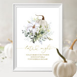 Greenery Pumpkin Fall Date Night Jar Sign<br><div class="desc">Delicate watercolor greenery fall bridal shower date night ideas sign. Easy to personalize with your details. Please get in touch with me via chat if you have questions about the artwork or need customization. PLEASE NOTE: For assistance on orders,  shipping,  product information,  etc.,  contact Zazzle Customer Care directly https://help.zazzle.com/hc/en-us/articles/221463567-How-Do-I-Contact-Zazzle-Customer-Support-.</div>