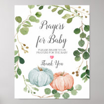 Greenery Pumpkin Gender Reveal Prayers for Baby Poster