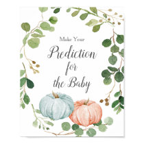Greenery Pumpkin Predictions for baby Poster