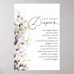 Greenery Purple Lilac Baby Shower Poster