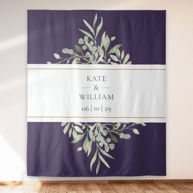 Greenery Purple Wedding Photo Booth Backdrop (Greenery Purple Wedding Photo Booth Backdrop)