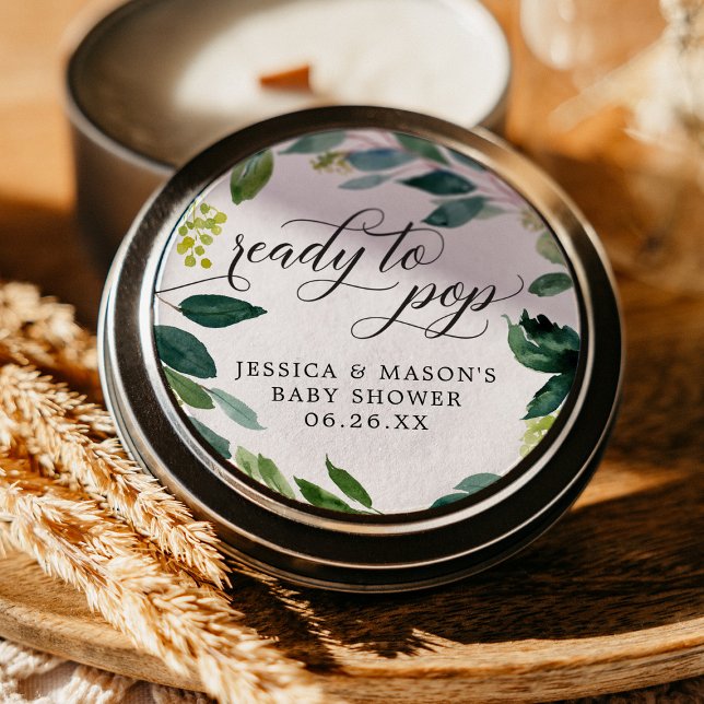 Greenery Ready To Pop Baby Shower Favor Stickers (Creator Uploaded)