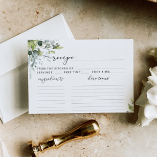 Personalized Recipe Cards - Pretty Watercolor Flowers