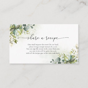 Greenery Recipe Request Card