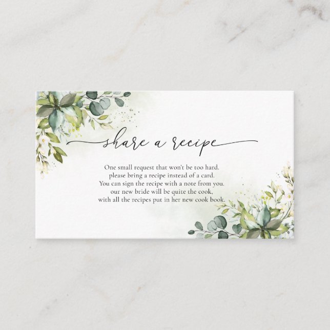 Greenery Recipe Request Card (Front)
