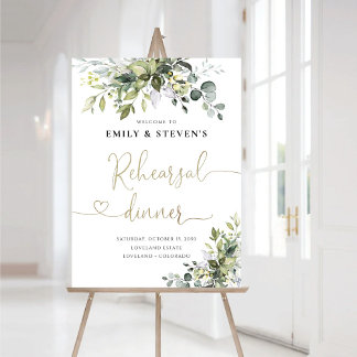 Greenery Rehearsal Dinner  Foam Board