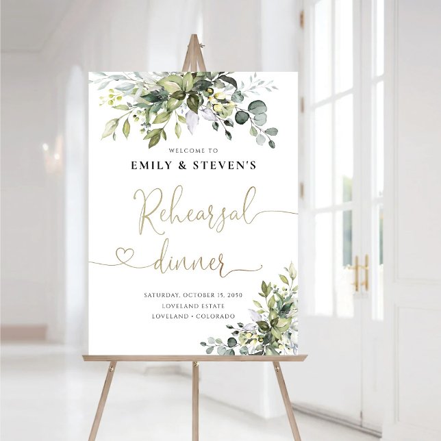 Greenery Rehearsal Dinner  Foam Board (Creator Uploaded)