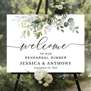 Greenery Rehearsal Dinner foam board