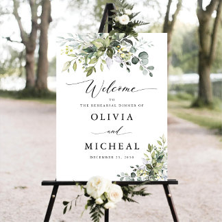 Greenery Rehearsal Dinner Foam Boards