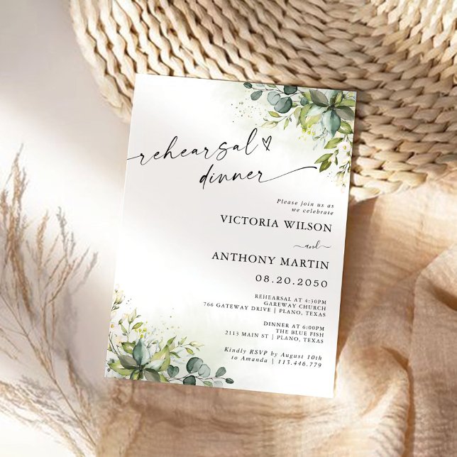 Greenery Rehearsal Dinner Invitation (Creator Uploaded)