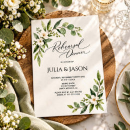 Greenery Rehearsal Dinner Night Before Invitation 