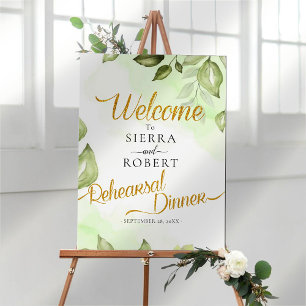 Greenery Rehearsal Dinner Welcome Sign