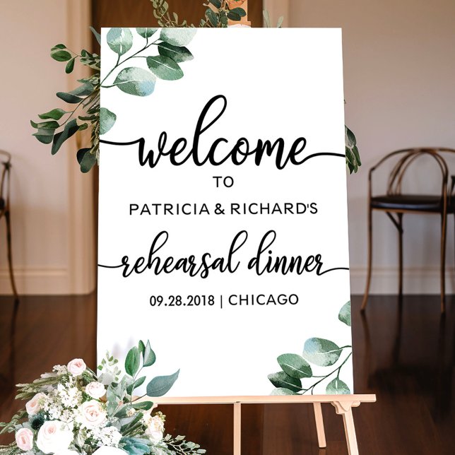 Greenery Rehearsal Dinner Welcome Sign (Creator Uploaded)