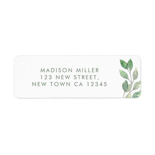 Greenery Return Address Label