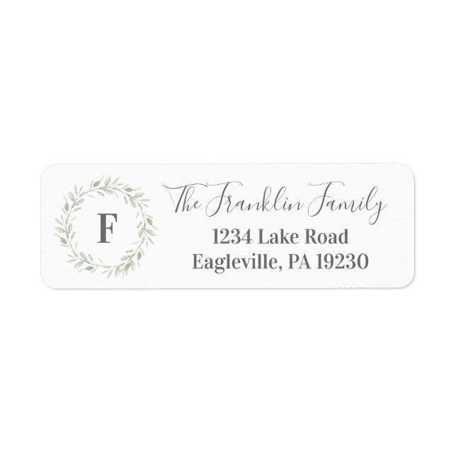 Greenery Return Address Labels, Baby shower Return Label (Front)