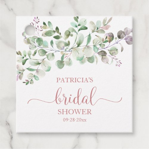 Greenery Rose Gold Bridal Shower  Favor Tags