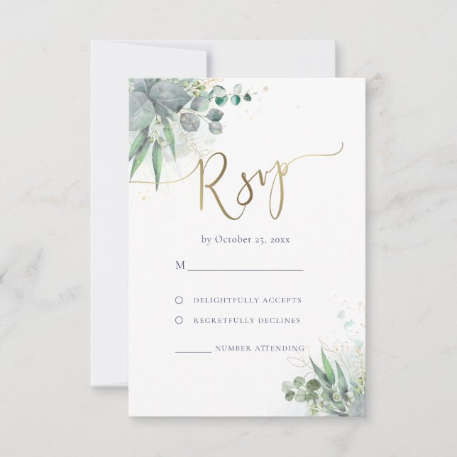 greenery RSVP wedding (Front)
