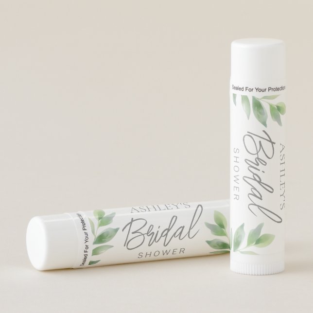 Greenery Rustic Bridal Shower Lip Balm (Front)