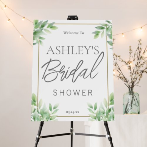 Greenery Rustic Bridal Shower Welcome Sign