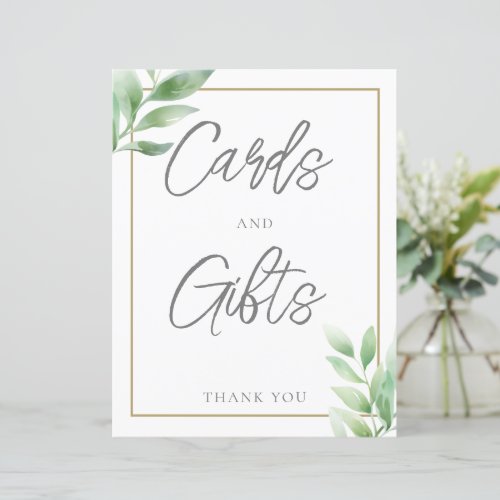 Greenery Rustic Cards and Gifts Sign