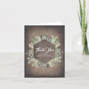 Greenery Rustic Country Wedding Thank You Card