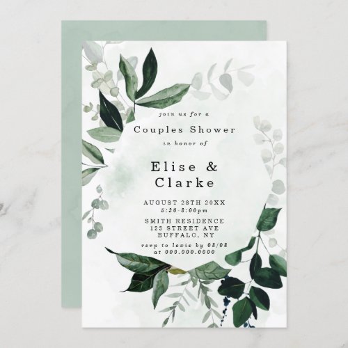 Greenery Rustic Eucalyptus Couples Shower Invites