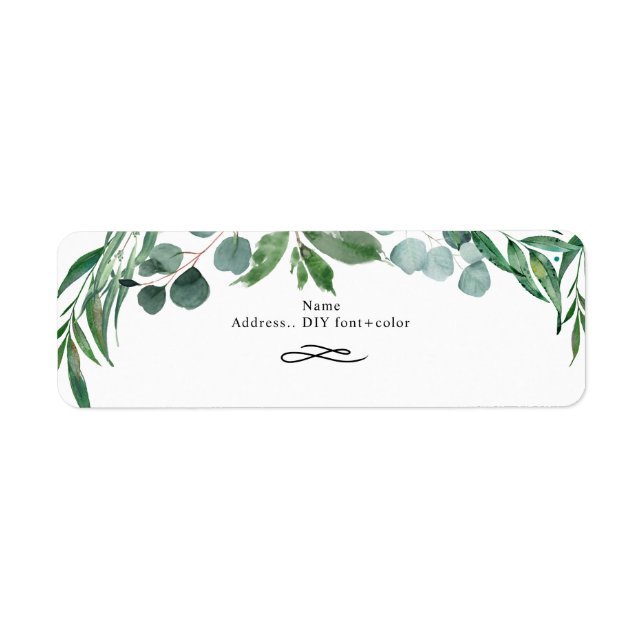 Greenery, Rustic Eucalyptus Return Address Label (Front)
