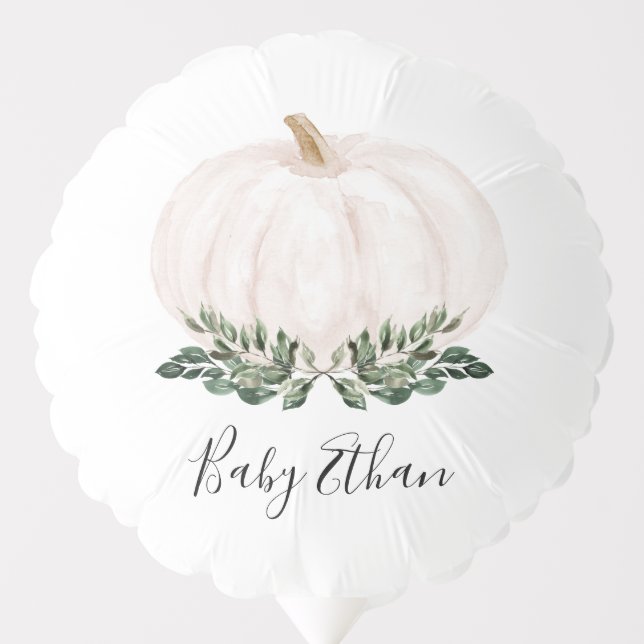 Greenery Rustic Little Pumpkin Baby Shower  Balloon (Front)