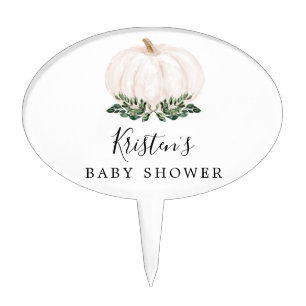 Greenery Rustic Little Pumpkin Baby Shower Cake Topper