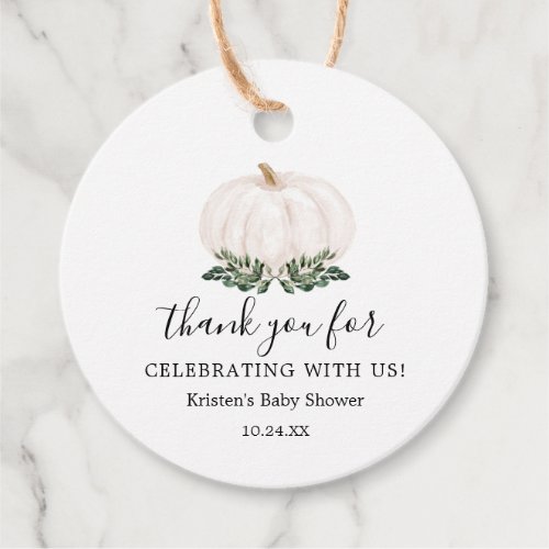 Greenery Rustic Little Pumpkin Baby Shower Favor Tags