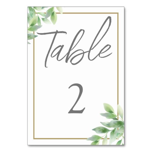 Greenery Rustic Table Card