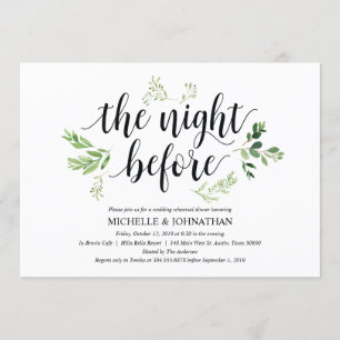 Greenery rustic Wedding Rehearsal Dinner Invites