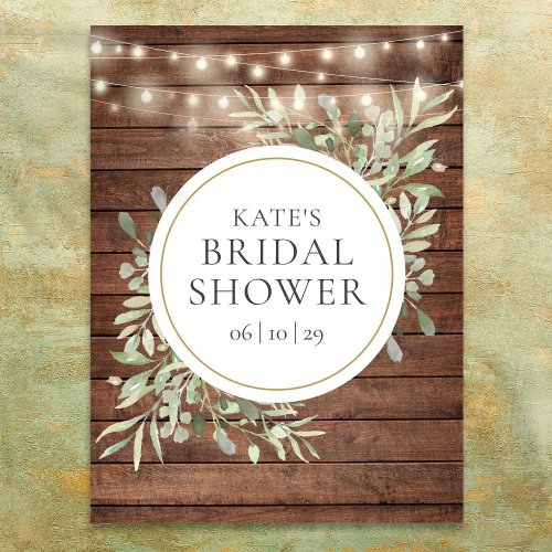 Greenery Rustic Wood Bridal Shower Welcome Sign