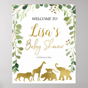 Greenery Safari Baby Shower welcome sign