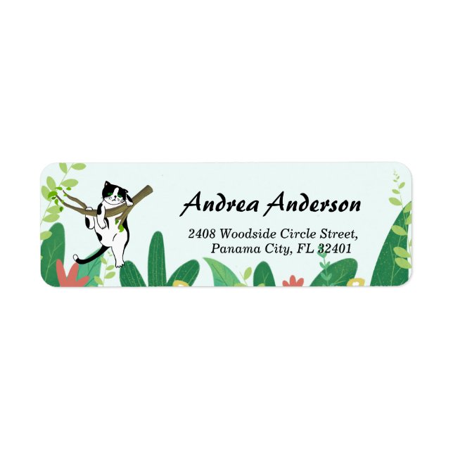 Greenery Safari Kitty Cat Label (Front)